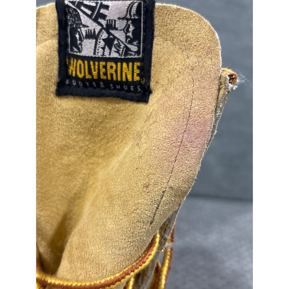 Wolverine Tan Lace-Up Work Boots Size 5 Suede Upper Rubber Sole Womens - Picture 8 of 13